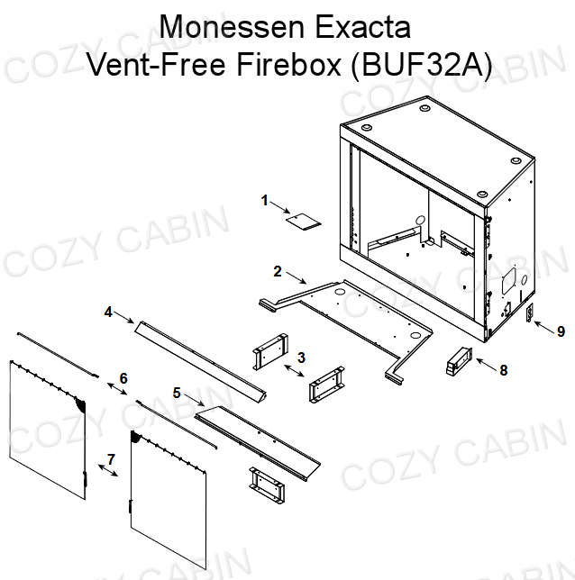 Monessen 32" Exacta Vent-Free Firebox with No Interior (BUF32A) #BUF32A